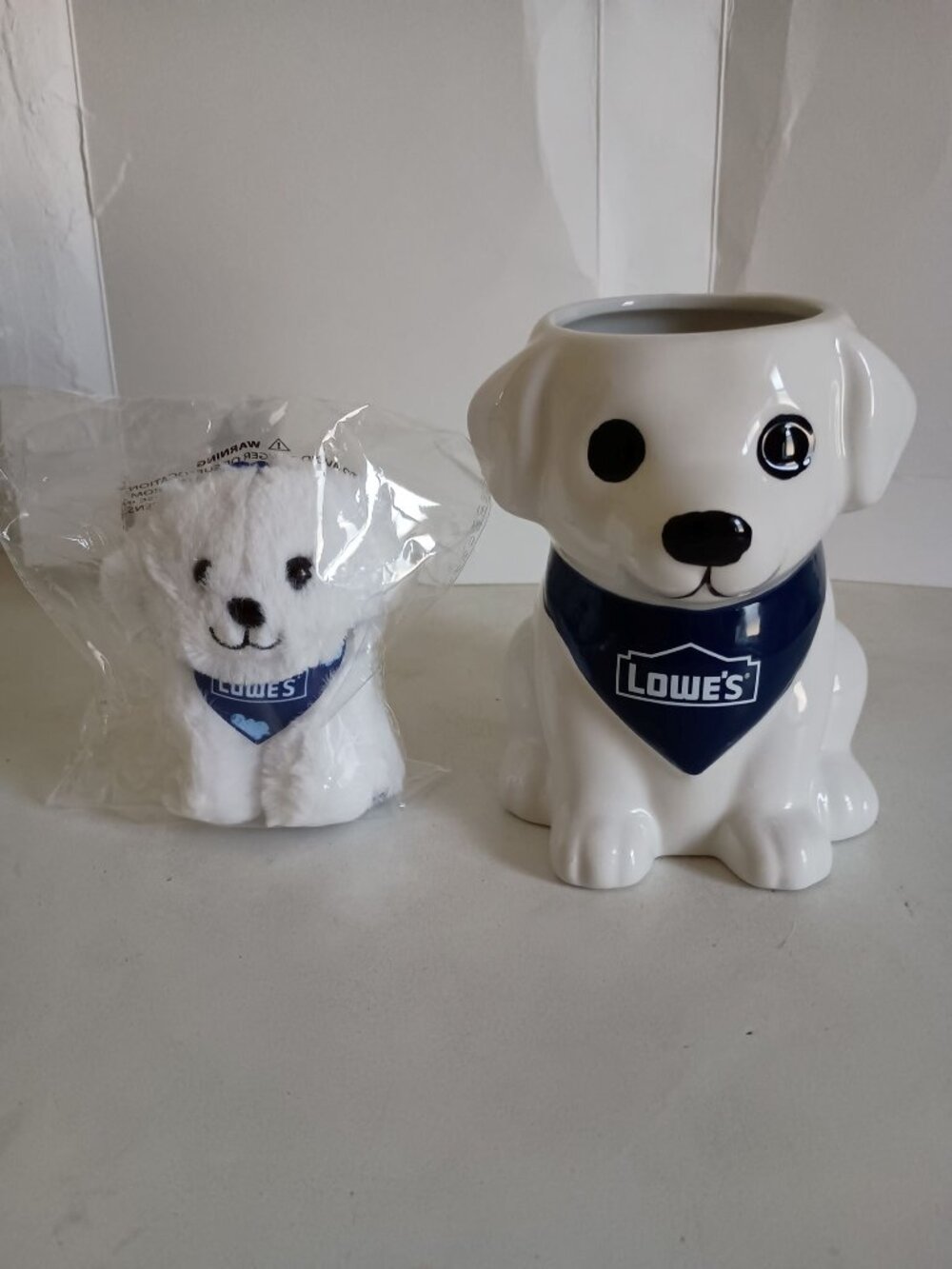 NEW 2026 My Lowe’s Rewards ceramic puppy planter and plush dog keychain